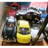 Nine modern model cars and two Eddie Stobart lorries