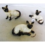 Three Beswick cats