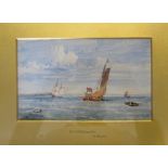 A watercolour inscribed to frame 'off Littlehampton' A Rich in gilt frame 21cm x 12 1/2cm