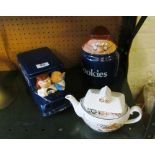 A Wade Tetley van, biscuit barrel, a barrel bouquet boxed and a Noah's Ark teapot