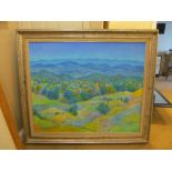 Pescina oil Primavera of mexican hills with crop picking 1.2m x 1m, with receipt