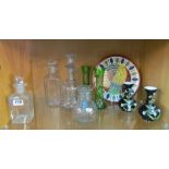 Two spirit decanters, carafe, decanter, glass and china