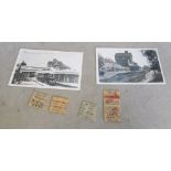 Two photos Newick & Chailey stations and four tickets 1921, 1924, 1937 and 1958