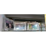A Waterford crystal glass photo frame and other photo frames