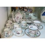 A Standard China Pagoda coffee set, Melba Melbarose tea cups and another