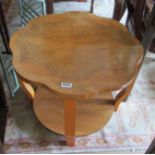 An Art Deco walnut two tier occasional table