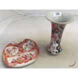 An Imari vase and a Kutani dish