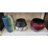 Two John Evans ceramic vases and four other vases