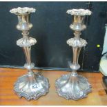 A pair of silver candlesticks