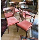 A set of six late Georgian mahogany dining chairs