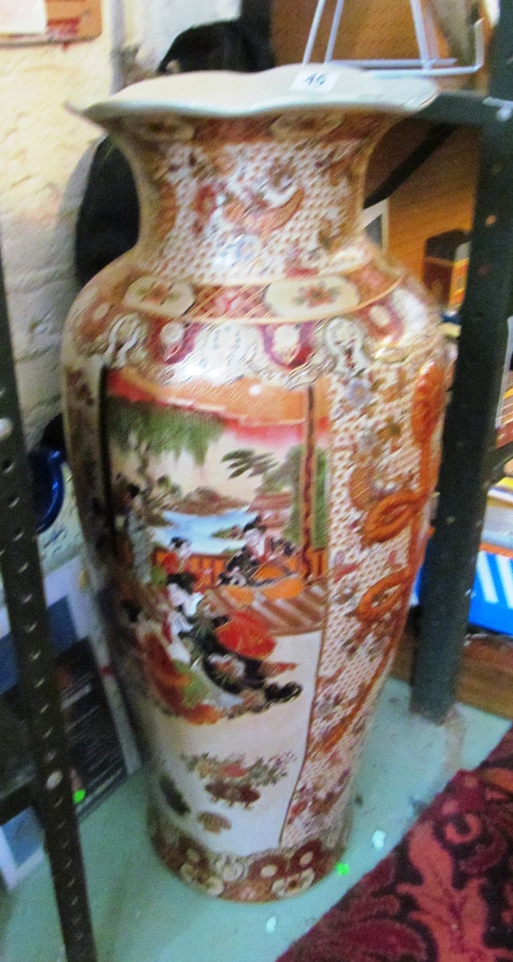 A large Japanese satsuma floor standing vase 83cm high - Image 3 of 3
