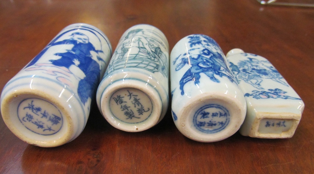 Eight oriental blue scent bottles - Image 4 of 5