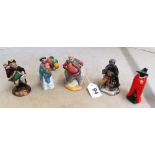 Five small Royal Doulton figures