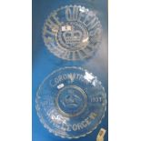 A moulded glass Victorian Jubilee plate and another