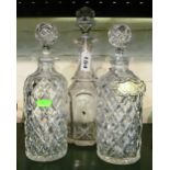Three glass decanters (s/a/f)
