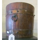 A wooden bucket