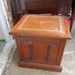 A leather topped storage box