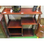 A Chinese hardwood side table shelf unit