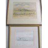 R Knight - a signed limited edition print Lancing College and The Downs 23/950 and a print Jack