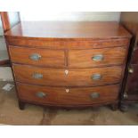 A small 19th Century bowfront chest of two short and two long drawers