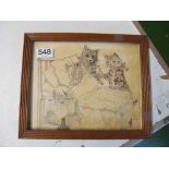 A watercolour cats giving medicine to a sick kitten lying in bed inscribed Louis Wain