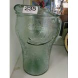 A vintage 1960's pale green pebble glass Coca Cola pitcher jug with ice lip