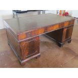 A mahogany partners desk (slightly a/f)