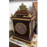 A mahogany bracket clock with gilt metal mounts cream dial inscribed Pearce, Brighton
