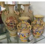 Two pairs of Japanese vases