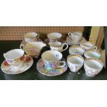 Some Royal Winton tea cups and Washington Indian Tree cups and saucers