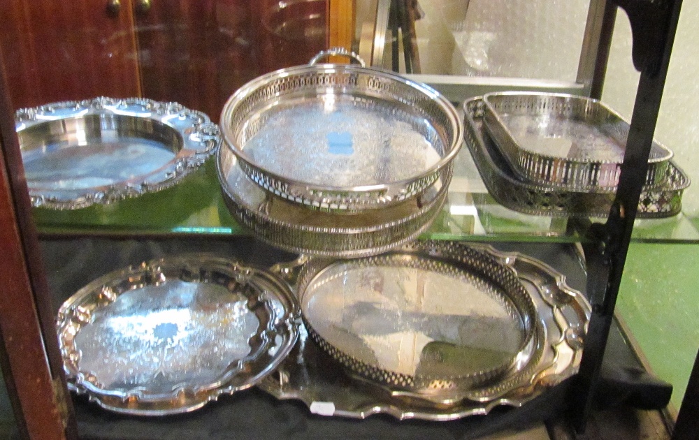 Ten various plated trays