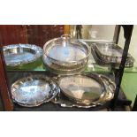 Ten various plated trays