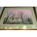 Russell Flint print 'The Passer By' another and print figures in park