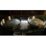 Three silver plated galleried trays