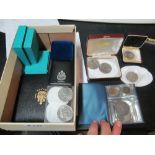 A Victorian Crown 1892, two 1935 Crowns (boxed) and other Crowns, a Royal Canadian Mint presentation