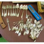 Some silver flatware and napkin approximately 60oz
