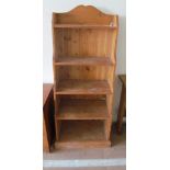 A pine waterfall bookcase