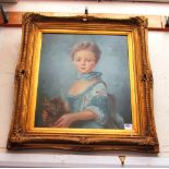 An medium size oil of Gainsborough style girl