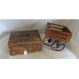 leather box and cart