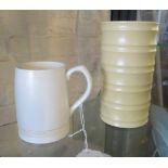 A Keith Murray cylindrical vase and mug