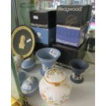 Some Wedgwood Jasperware egg boxes and other china