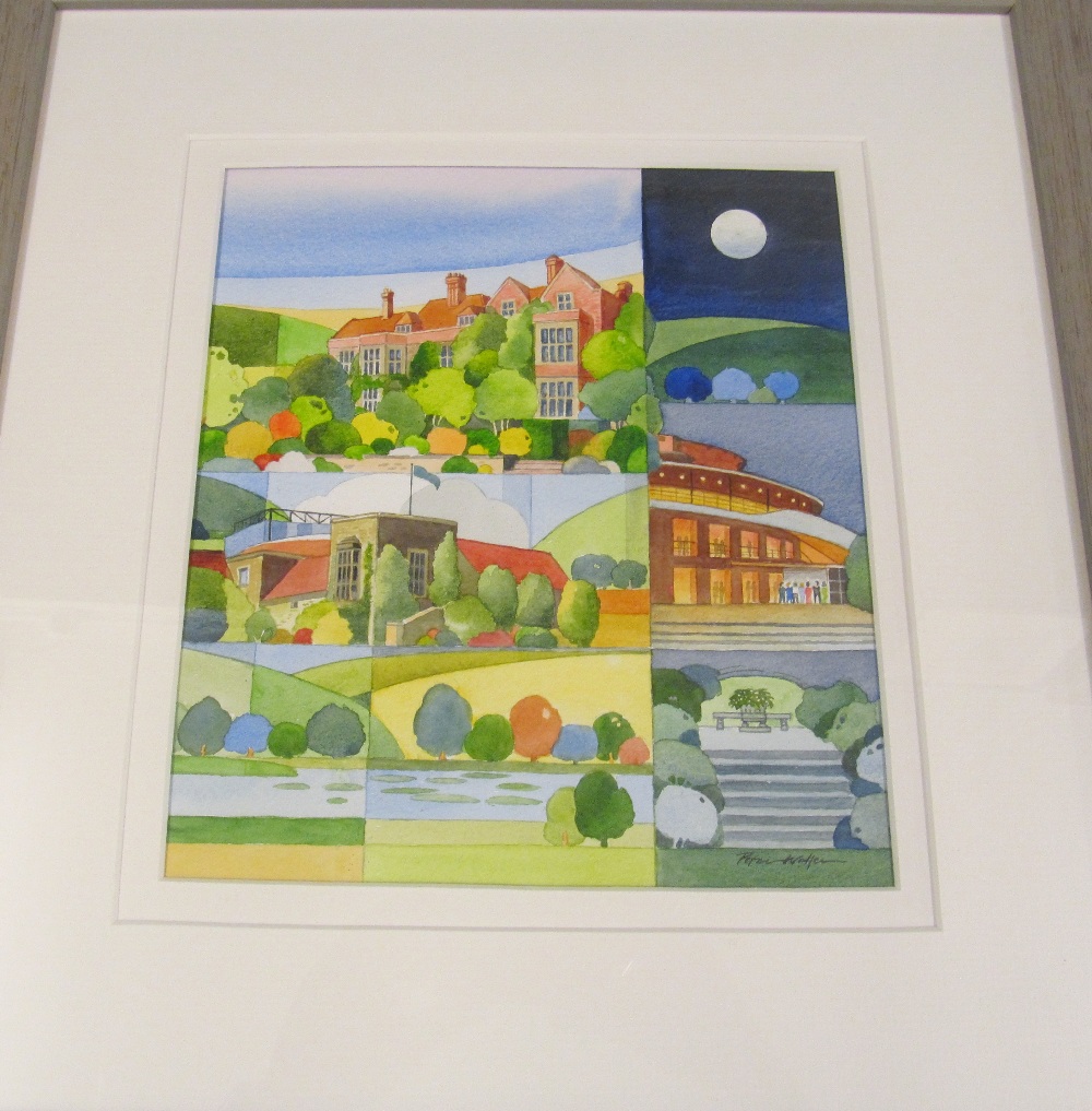 Peter Waller three watercolours 'Long Trees', 'Glorious Glyndebourne' and 'Round House, Chalreston' - Image 4 of 5
