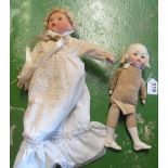 Two bisque headed dolls