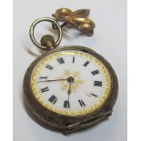 A silver ladies pocket watch