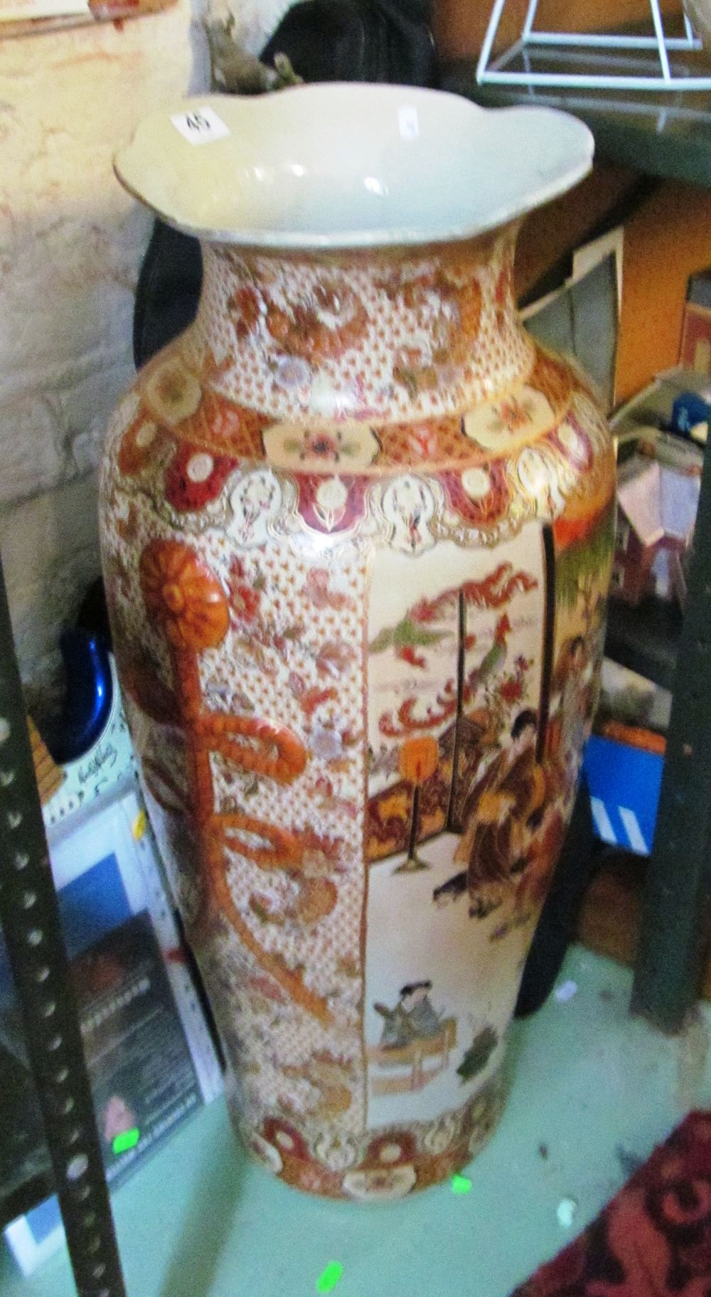 A large Japanese satsuma floor standing vase 83cm high