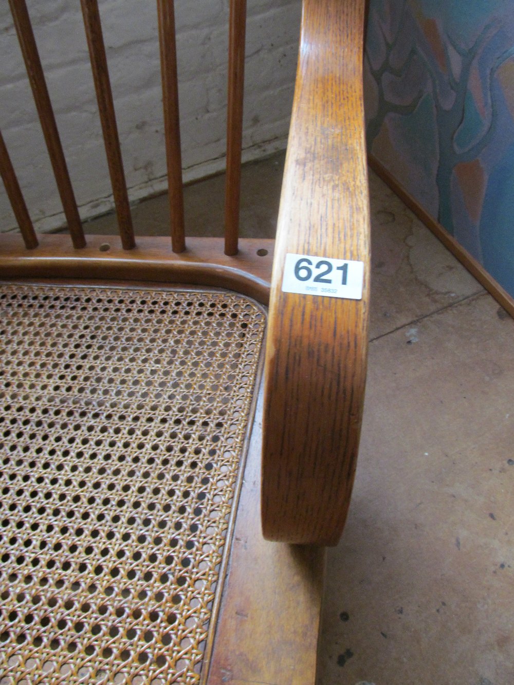 A cane seated rocking chair - Image 2 of 2