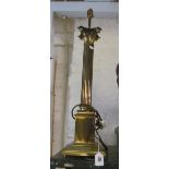 A heavy brass Corinthian column table lamp