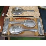 A silver five piece dressing table set (i.c)