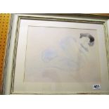 A pair of prints after J. Eudin reclining ladies in cream frames