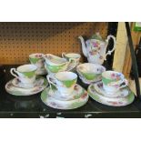 A Paragon Rockingham green eighteen piece coffee service